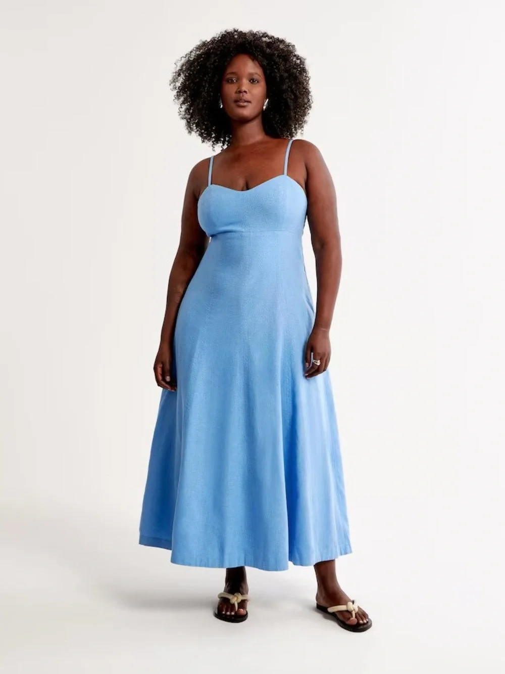 Abercrombie Blue Linen Maxi Dress